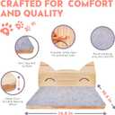 IDAE Cat Wall Shelf  Modern Wall-Mounted Furniture with Face Design  Wooden Perch for Large Indoor Pets  Natural Pine Climbing Shelf