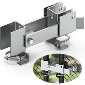 Chain Link Fence Double Gate Latch for 2" Gate Frame Chain Link Fence Gate Latch Residential Strong Arm Double Gate Latch for Metal Gate