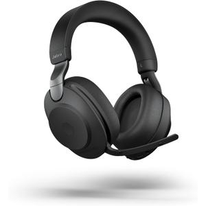 Jabra Evolve2 85 Wireless PC Headset  Noise Cancelling UC Certified Stereo Headphones with Long-Lasting Battery  USB-C Bluetooth Adapter  Black (USB-C Dongle)
