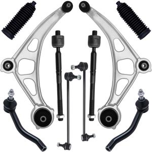 AUQDD 10Pc Front End Suspension Kit Fit For 2015-2024 Ni-ssan Murano, 2 Lower Control Arm w/Ball Joint 2 Sway Bar Link 4 Outer & Inner Tie Rod End (# 526-875 K623478 K750282 K750784 EV801357 ES801265)