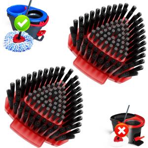 2 Pack Upgraded Spin Mop Replace Scrub Mop Brush Compatible with O Cedar 2 Tank RinseClean, Great for Kitchen, Deck, Bathroom and Shower Floor Scrubber