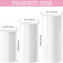 Wokceer Cylinder Pedestal Stands for Party White 3Pcs Large Round Cylinder Tables for Parties Pedestal Display Plinth Pillars for Wedding Birthday Party Art Decor 15.7*35.4"(L)