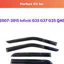 KPY Rain Guards Fit for 2007-2015 Infiniti G35 G37 G25 Q40, Out-Channel Window Visors Vent Wind Deflectors 4PC, Car Accessories for 07-15 Infiniti G35 G37 G25 Q40