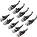 Cable Matters 10Gbps 10-Pack Snagless Short Cat 6 Ethernet Cable - 1ft, Cat 6 Cable, Cat6 Cord, Ethernet Cord, Black