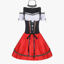 Oktoberfest Costume Women Bavarian Dress Dirndl Black Pink Halloween Green for Authentic Exclusive Lolita Punk Clothes XL