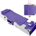 Tanning Chair with Face Hole, Adjustable Folding Chaise Lounge Chairs for Outside with Detachable Pillow & PocketPortable flat beach chairs for sunbathing, beach lawns camping (Purple, Standard)