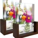 RLAVBL 5x7 Picture Frame Set of 2, Rustic Glass Photo Frames with Base for Tabletop Display