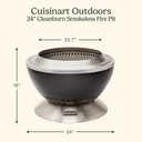 Cuisinart 24 Cleanburn Smokeless Fire Pit with Removable Base for Ash, Portable Wood Burning Outdoor Fireplace, Stainless Steel Smoke Free Outdoor Heater, Enhanced Airflow and Easy Cleanup