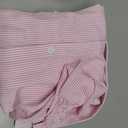 Women's Striped Button Down Shirts Long Sleeve Smocked Cuffed Oversized Boyfriend Blouses Collared Work No Pockets Tops (Pink, XL)