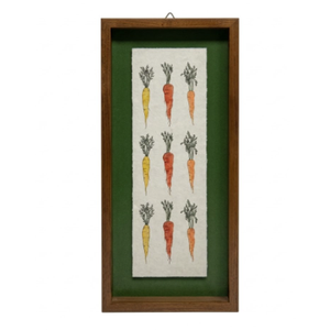 Begin Home Decor 19×9 in. Watercolor Carrots - Framed Matted Print for Home Decor