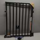 Babelio Baby Gate for Stairs, Kitchen & Doorways, No Bottom Bar| One-Handed Operation| Auto-Close| Hardware Mount (Drill Needed) Safety Dog/Pet Gate (Black - B17, 26-43" W, 28" H)
