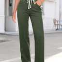 Sidefeel Women's Wide Leg Jeans High Waisted Stretchy Straight Leg Baggy Drawstring Zimbaplatinum Denim Pants (Green, L)