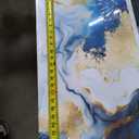 3Pcs Blue Gold Marble Canvas Wall Art Abstract Blue Gold White Wall Decor Pictures Modern Paintings Posters Prints for Living Room Bedroom Office Home Decoration, Ready to Hang (16x24in)