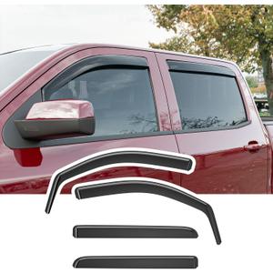 Xipoo Side Window Visor Deflector Compatible with 2014-2018 Chevy Silverado GMC Sierra 1500 Crew Cab Replacement for 2014-2018 Silverado Accessories