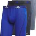 adidas Men's Performance Mesh Long Boxer Brief Underwear (3-Pack), for Active Sport and All Day Comfort (Team Royal Blue/Legend Ink Blue/Onix Grey) X-Large