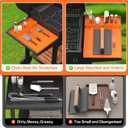 SARTNP Griddle Mat Grill Accessories for Blackstone, Griddle Accessories Silicone Spatula Mat with Drip Pad, for Outdoor Grill Kitchen Counter (Orange)