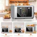 WUNLY Smart Digital 4 Slice Toaster with Touch Screen, 1.5'' Extra Wide Slots for Bagel, Digital Countdown & Sound Control, 6 Bread Types & 6 Shade Settings, Defrost/Reheat/Standby,Silver