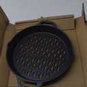 Round Cast Iron Grill Baskets for all Charcoal Smoker and Gas Grills,12 Inch Nonstick Cast Iron Grill Pan Tray Could Cooking Veggie Meat Fish -Dual Handle Grill Basket for All Outdoor Grills