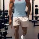 Men's Gym Workout Tank Tops - Soft Lightweight Sleeveless Muscle Shirts for Beach & Athletic Wear (Light Blue-1)