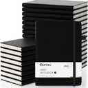 Oucaru Lined Journal Notebook, 24 Pack, 180 Pages, A5 Journals for Writing, 100 GSM Thick Paper, Small Notebooks Daily Journal for Women Men Work, Business, School, Travel Supplies (Black)