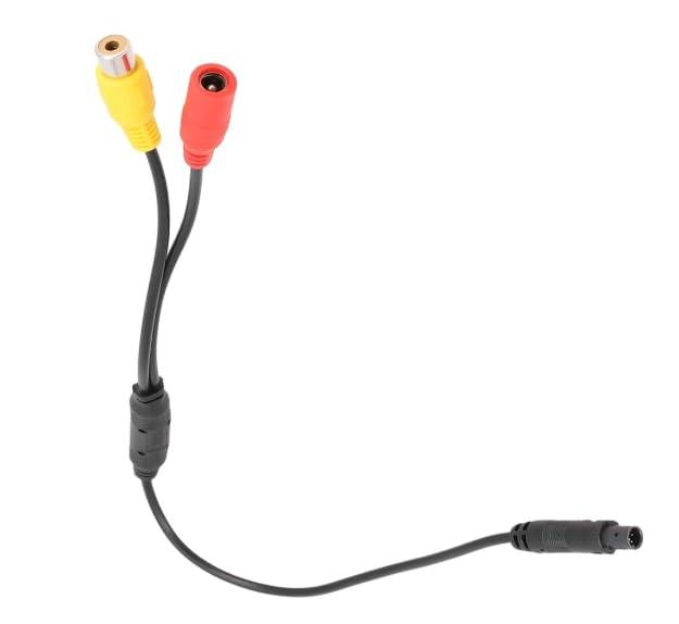 4-Pin Male Backup Reverse Camera Car Universal to CVBS RCA Female Connector Signal Power Adapter Wire Harness Audio Cables