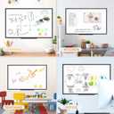 JILoffice Magnetic Whiteboard/White Board, Dry Erase Board 48 x 31 Inch, Black Aluminum Frame Wall Mounted Board for Office Home and School