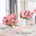 MARTINE MALL 4 Packs Peonies Artificial Flowers, Light Pink Artificial Peonies, Silk Peonies Flowers Fake Peonies Artificial Flowers Peonies Bouquet for Centerpiece Table Wedding Party Home Decor