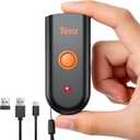 Tera Mini 1D 2D QR Wireless Barcode Scanner, Waterproof Shockproof Pocket Scanner, 3-in-1 BT & USB Wired & 2.4G Bar Code Reader Portable Image Scanner Work with iOS, Windows, Android 1100D