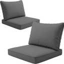 4PCS Patio Cushion Covers, Patio Seat Protectors Splash-proof, Outdoor Couch Cushion Covers Replacement with Zippers, Slipcovers Sofa Chair Cover for Patio Furniture (Grey,24 x 24 x 3.15 inches)