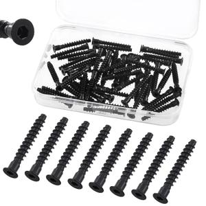 Keadic 50Pcs Confirmat Screws, Hex Socket Drive Countersunk Self-Tapping, Black Zinc Plated Furniture Contecting Screw for Industrial and Scientific, M5 x 35mm