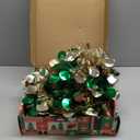 5FT Pop Up Christmas Tree with Timer 60 Warm White & Multi Color Fairy Light 3D Star 15 Ball Ornament, Green Gold Tinsel Christmas Tree Slim Pencil Xmas Tree Home Office Holiday Decor Indoor Outdoor