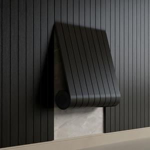 YU LI 3DH Peel and Stick PVC Slat Wall Panel 236"x15.75" Self-Adhesive Thick Faux Black Wood Grain Wallpaper Panel 3D Soundproof Wall Panels for Walls & Ceilings