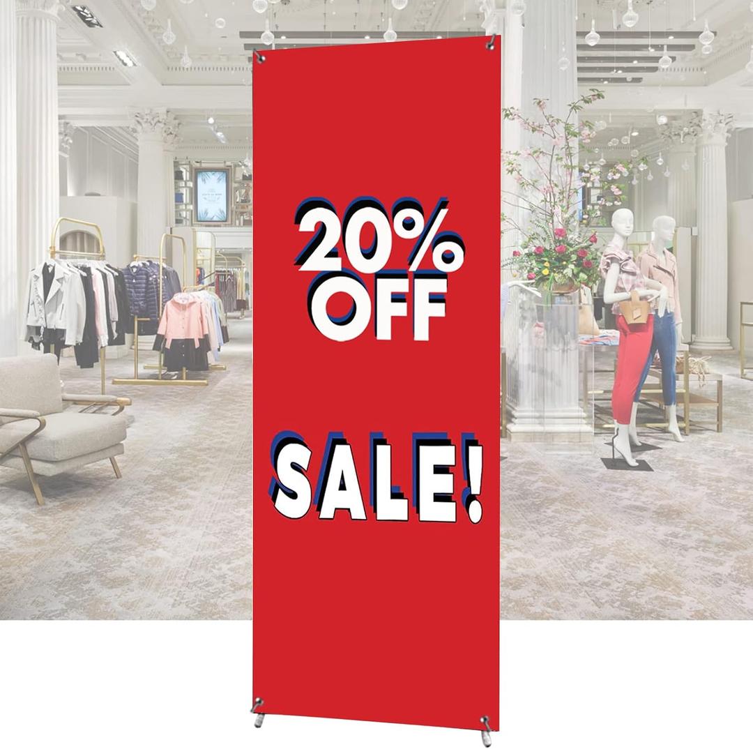 4U Media&Displays Premium X Banner Stand Display 24"x72" 4 UNITS with Carrying Bag (STAND ONLY) Great for Trade Show and Event Display