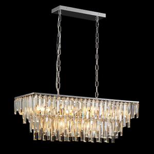 Chrome Modern Crystal Chandelier, 32" Silver Dinging Light Fixture, 31.5"