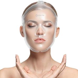 Face Ice Pack/Ice Mask for Face & TMJ Relief, Reusable Hot Cold Gel Pack for Post-Surgery Recovery, Puffy Eyes, and Swelling, Full Coverage Ice Mask (White)