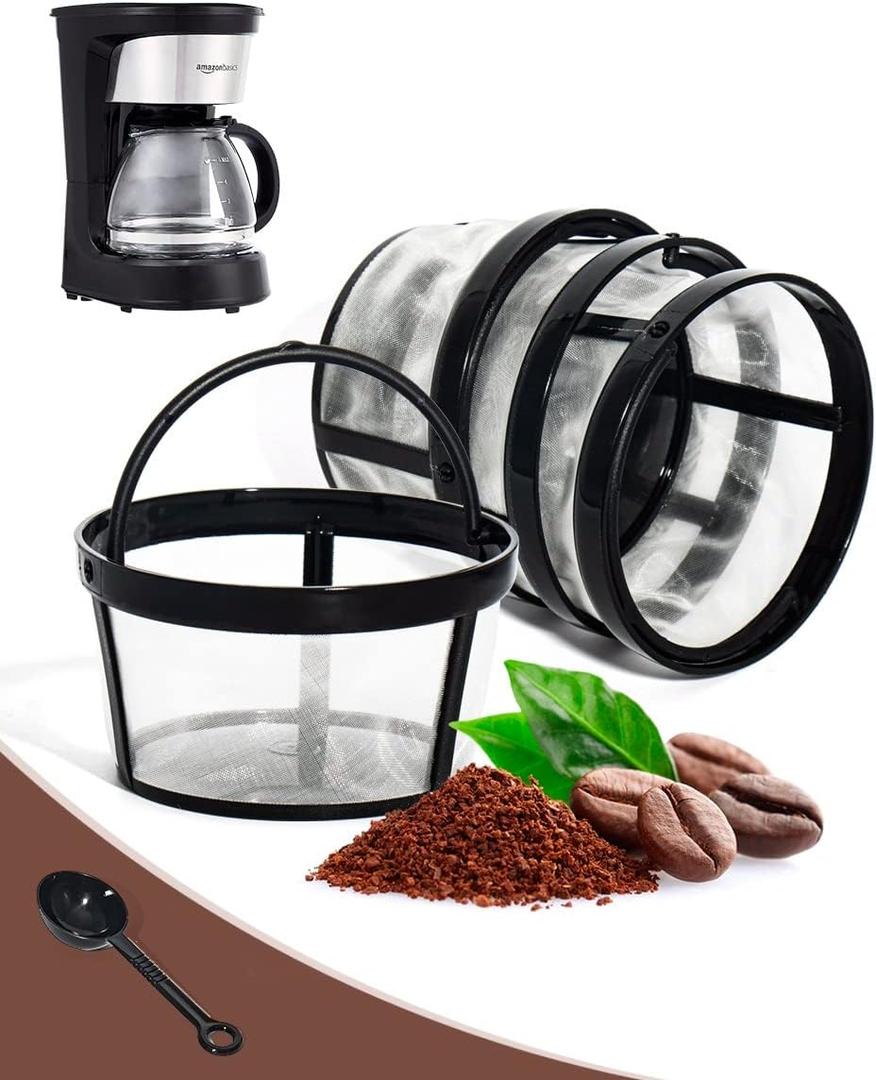 FIFOKICHO Replacement 4 Packs Reusable Coffee Filters For Mr. Coffee 4-5 Cup Drip Coffeemakers-Nylon Mesh With Handle