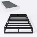 Box Spring Twin 7 Inch Metal Box Spring Twin Size Basics Bed Base, Mattress Foundation,Black Heavy Duty Structure with Cover, No Noise,Easy Assembly