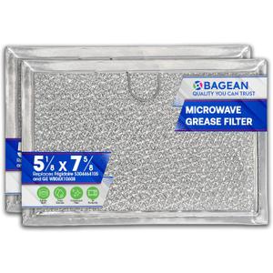 Microwave Filter Replacement 5.12 x 7.64 Fits Frigidaire 5304464105 WB06X10608 GE Microwave Filter - Aluminum Mesh Screen Grease Filter - Filters Air Entering Over the Range Oven Vent Fan (2-Pack)