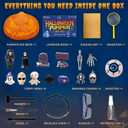 PIBEX Spooky Pumpkin Dig Kit Excavation Science Kit with 14 Hidden Treasures (4 Metal Charms + 10 Creepy Minis) DIY Necklace Craft & Archaeology Adventure Toy for Kids Ages 6+