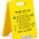 4 x Breast Cancer Survivor Gifts for Women Mom, Breast Cancer Awareness Gifts for Woman, Warrior is You Desk Little Signs Room Decor