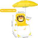 PLULON Kids Beach Chair with Umbrella Folding Lawn and Camping Chair with Summer Shade for Beach, Pool, Travel and Outdoor (for 1-5 Years Old), 16 inches x 1 feet 4 inches x 1 feet 9 inches