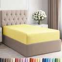 Twin Fitted Bed Sheet - Bottom Single Fitted Sheet Only - Ultra-Soft Hotel Luxury Bedding w/ 8-16 Inch Deep Pockets - Breathable, Cooling & Wrinkle Free - Easy-Care, Fade & Shrink Resistant - Yellow