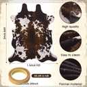 Breling 59" x 79" Western Party Decoration Faux Cowhide Rug Western Animal Flannel Cow Print Rug Farmhouse Rustic Home Decor for West Theme Birthday Party Supplies Bedroom Decor(Brown,Elegant Style)