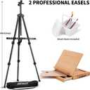 187Pcs Professional All-in-One Art Painting Kit with Aluminum & Beech Wood Easel, 96 Acrylic, Watercolor & Oil Paint Set, Complete Art Supplies Painting Set for Adults, Artists, Beginners, 187piece Set
