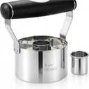 Donut Cutter, 3.5" Stainless Steel Doughnut Cutter with Ergonomic Soft Grip Handle & 1.2 Inch Biscuit Maker, Home Baking Dough Tools for Frying, Great Kitchen Gift for Family Bakers