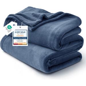 Bedsure GentleSoft Fleece Blankets Queen Size Mineral Blue - Bed Blanket Soft Lightweight Plush Fuzzy Cozy Luxury Microfiber, 90x90 inches