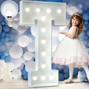imprsv 4FT Marquee Light Up Letters, Cool White Light Up Foam Letters, Giant Marquee T for Party Decorations, Birthday Wedding Event Decor