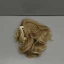 CJL HAIR Claw Clip Short Ponytail Hair Extensions DIY Bendable Metals Messy Bun Hair Piece for Wonen Wavy Curly Synthetic Fake Hairpieces Gloden Blonde and Beach Blonde Tips