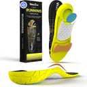 Running Sports Insoles Plantar Fasciitis - Welnove Athletic Inserts Arch Support for Flat Feet - Shock Absorption Insoles Foot Pain Fatigue Relief, Enhance Performance, Fit Most Shoes, Men Women (S)