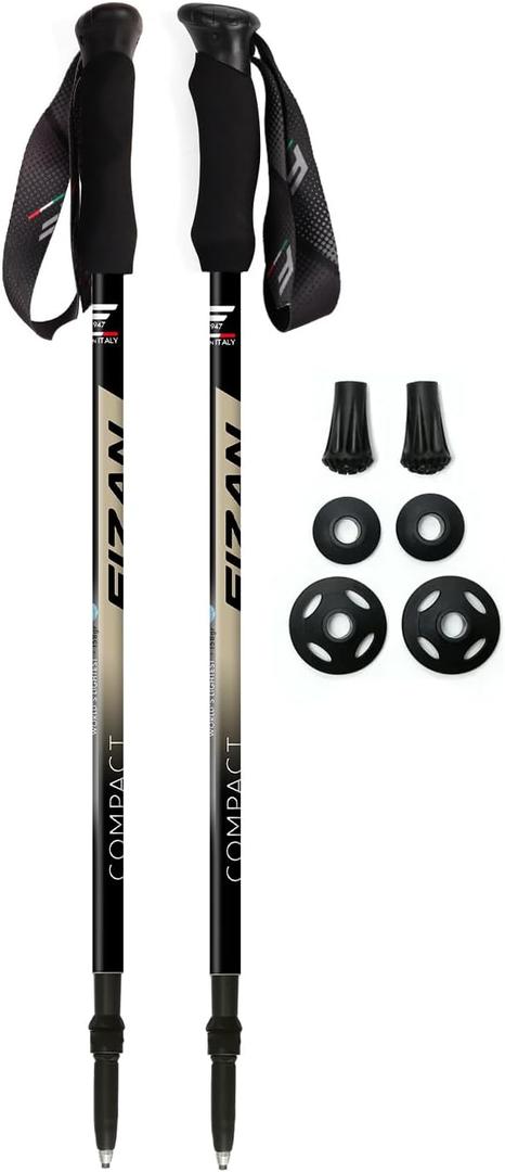 Fizan Compact 3 Trekking Poles  5.6 oz Ultralight, Backpacking, Thru Hiking Poles, Adjustable, Collapsible, Customized Fit, EVA Grips, Aluminum Walking Sticks (Compact 3) (Beige)